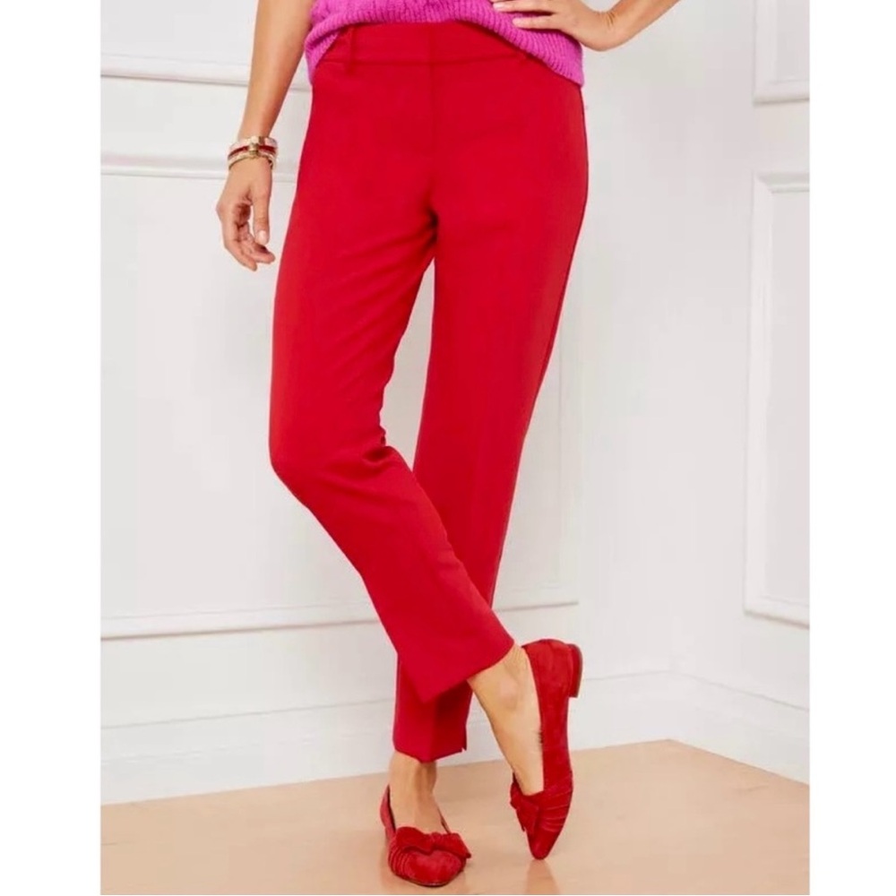 Talbots Hampshire Ankle Pants Trousers Dress Pants Cherry Red
